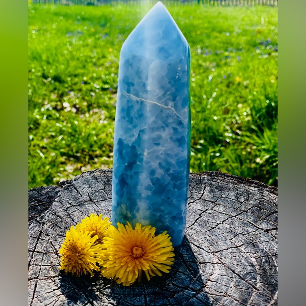 Blue Calcite Crystal Tower